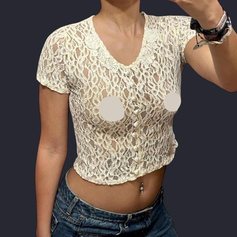Coquette White Lace Floral Top by Rosaal!